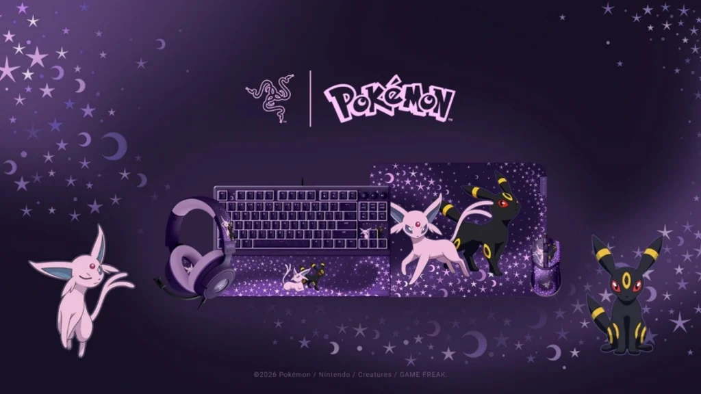 Razer revela coleção gamer temática de Espeon e Umbreon para os fãs de Pokémon