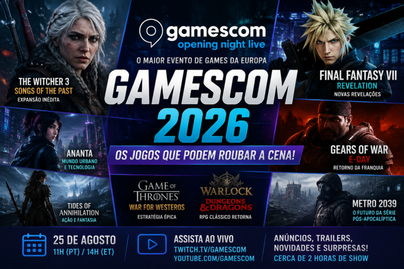 Gamescom 2026: os jogos que prometem roubar a cena no evento