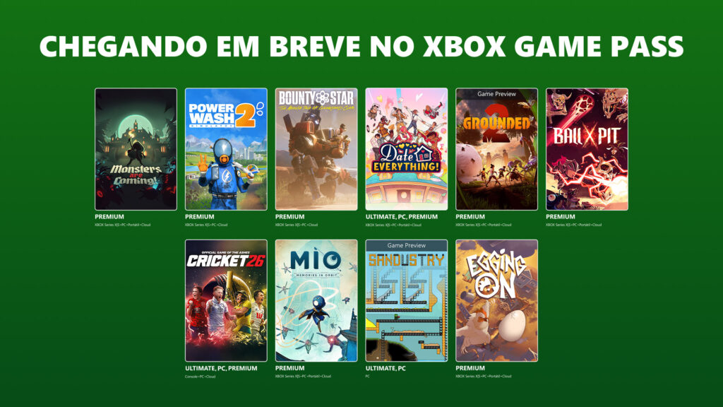 Xbox Game Pass revela jogos de agosto de 2026 com beta de Gears of War: E-Day 2 Xbox Game Pass