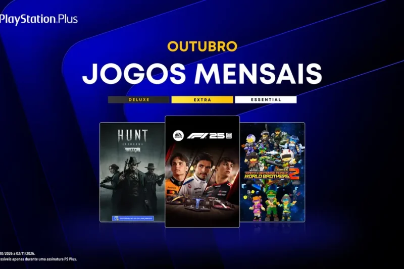 PlayStation Plus de outubro traz F1 25, Hunt: Showdown 1896 e Earth Defense Force