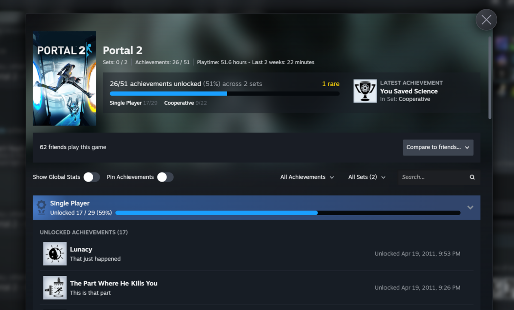 Steam anuncia Achievement Sets para organizar conquistas e facilitar a conclusão de jogos 3 Achievement